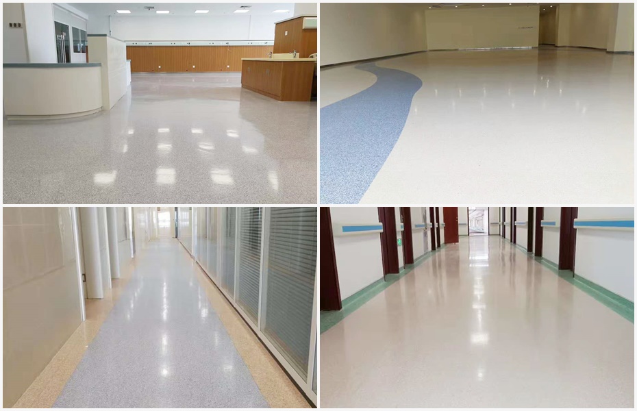 泰州市新中醫院同質透心地板鋪設案例